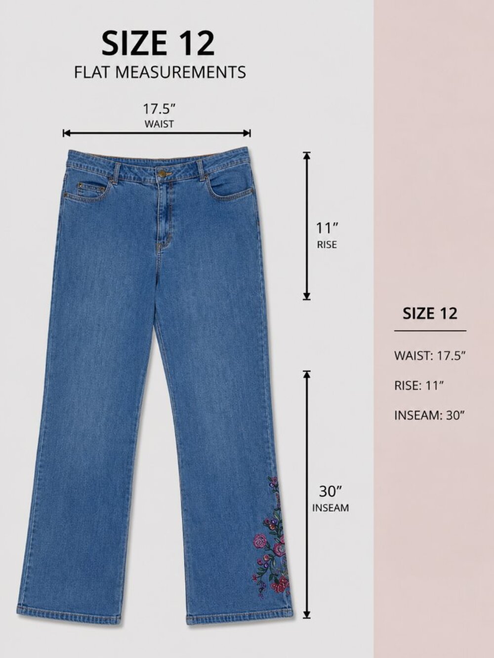 Embroidered Boot Cut Jeans